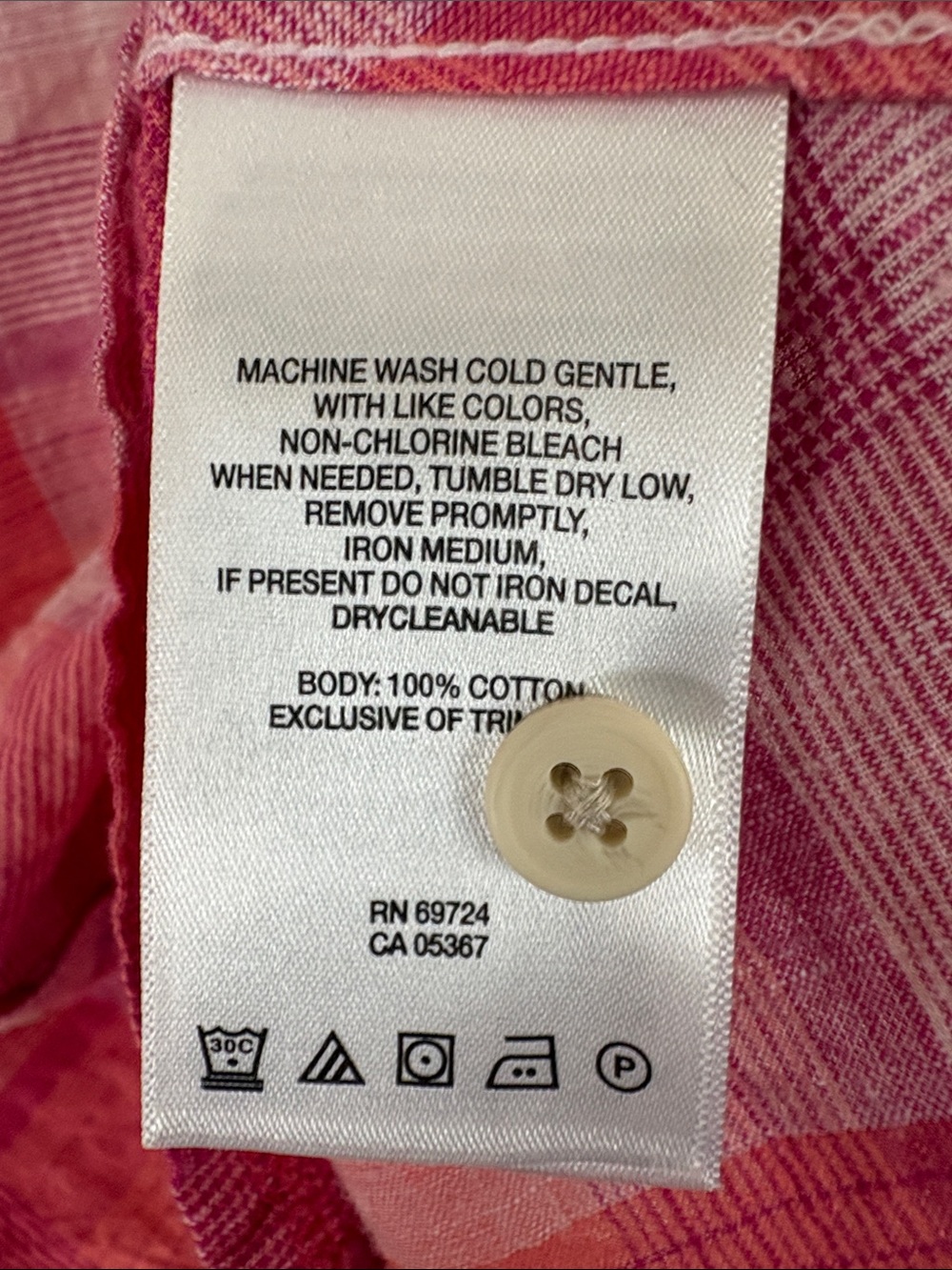 Columbia Pink and White Plaid Button-Down Shirt - Picture 4 of 5